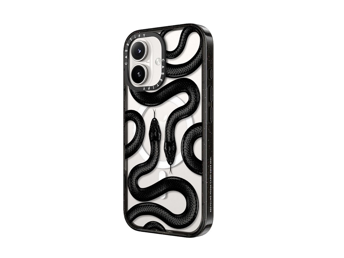 CASETiFY iPhone 16 Plus Impact Case (Black Kingsnake) Telstra
