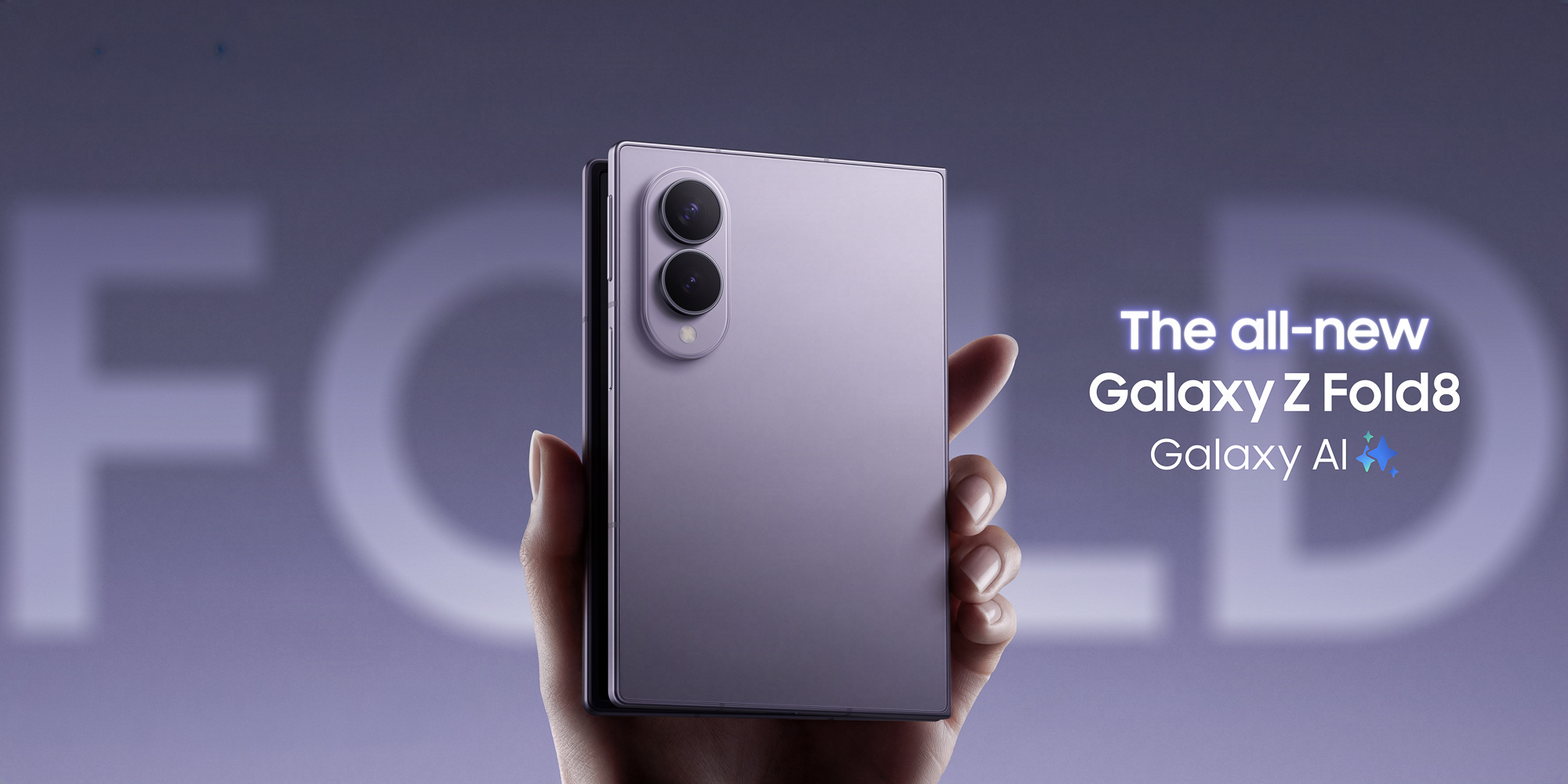 Samsung Galaxy Z Fold8 shown unfolded to its 7.6-inch main display