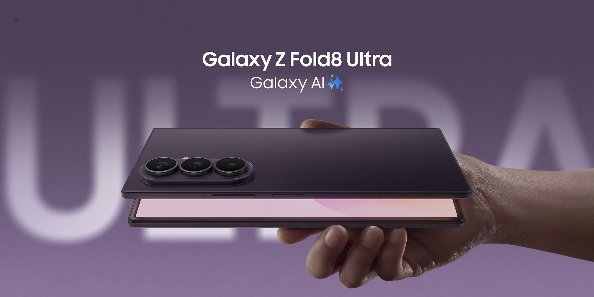 Samsung Galaxy Z Fold8 Ultra shown unfolded to its 8-inch main display