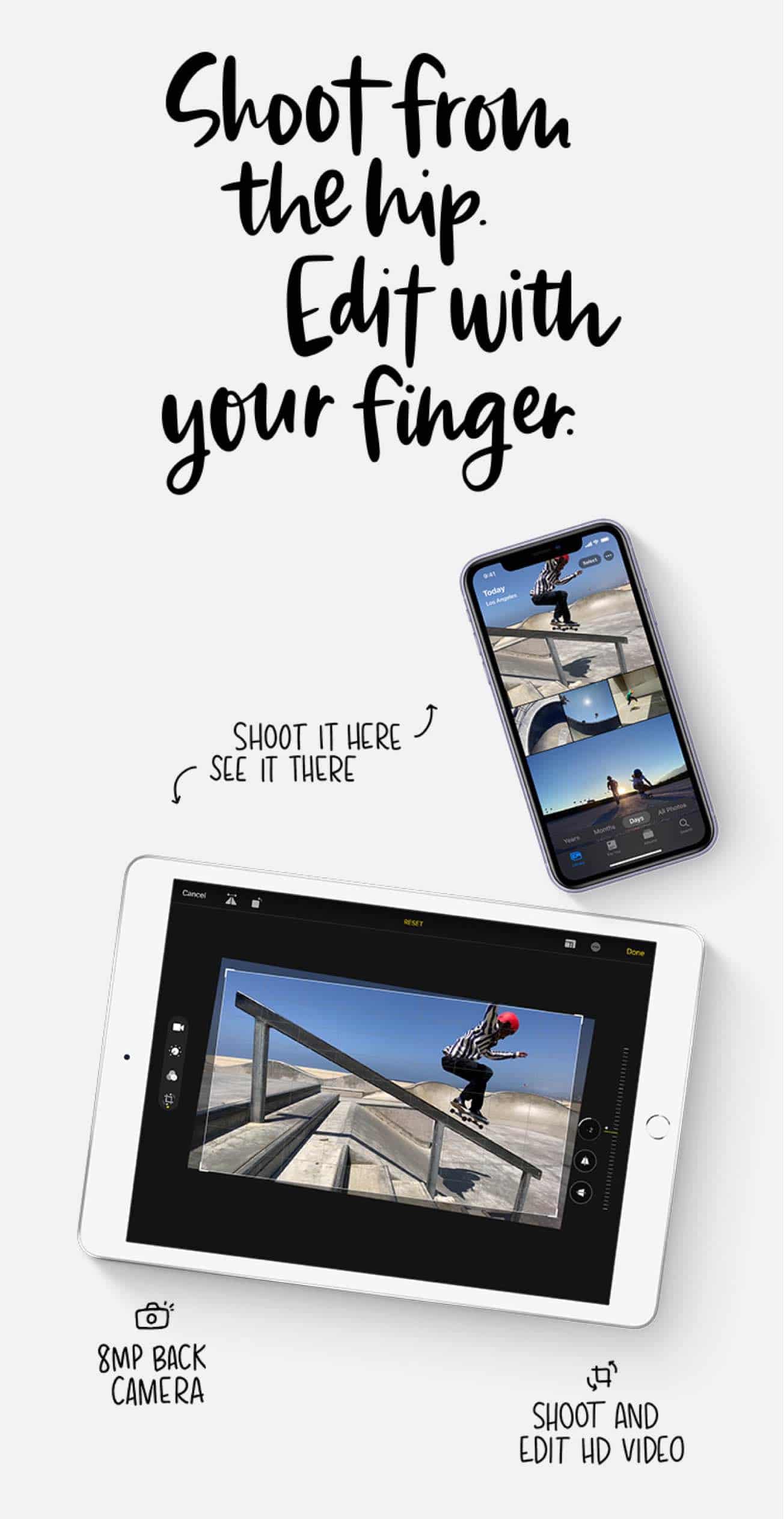 Shoot photos and videos on your iphone, view and edit them on your ipad