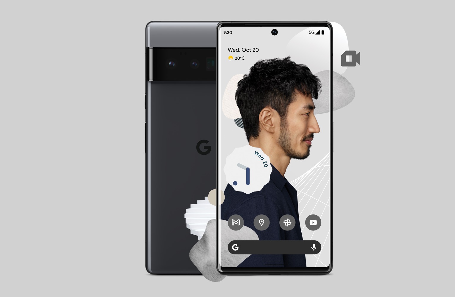 Google Pixel 6 Pro front and back view.
