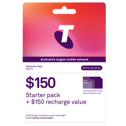 150 Pre Paid Sim Card From Telstra
