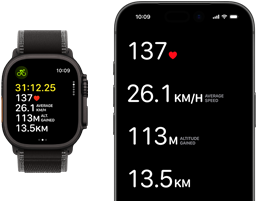 Live Workout metrics on Apple Watch Ultra 3 and iPhone