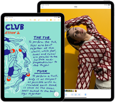 11-inch and 13-inch iPad placed side by side showing Liquid Retina display