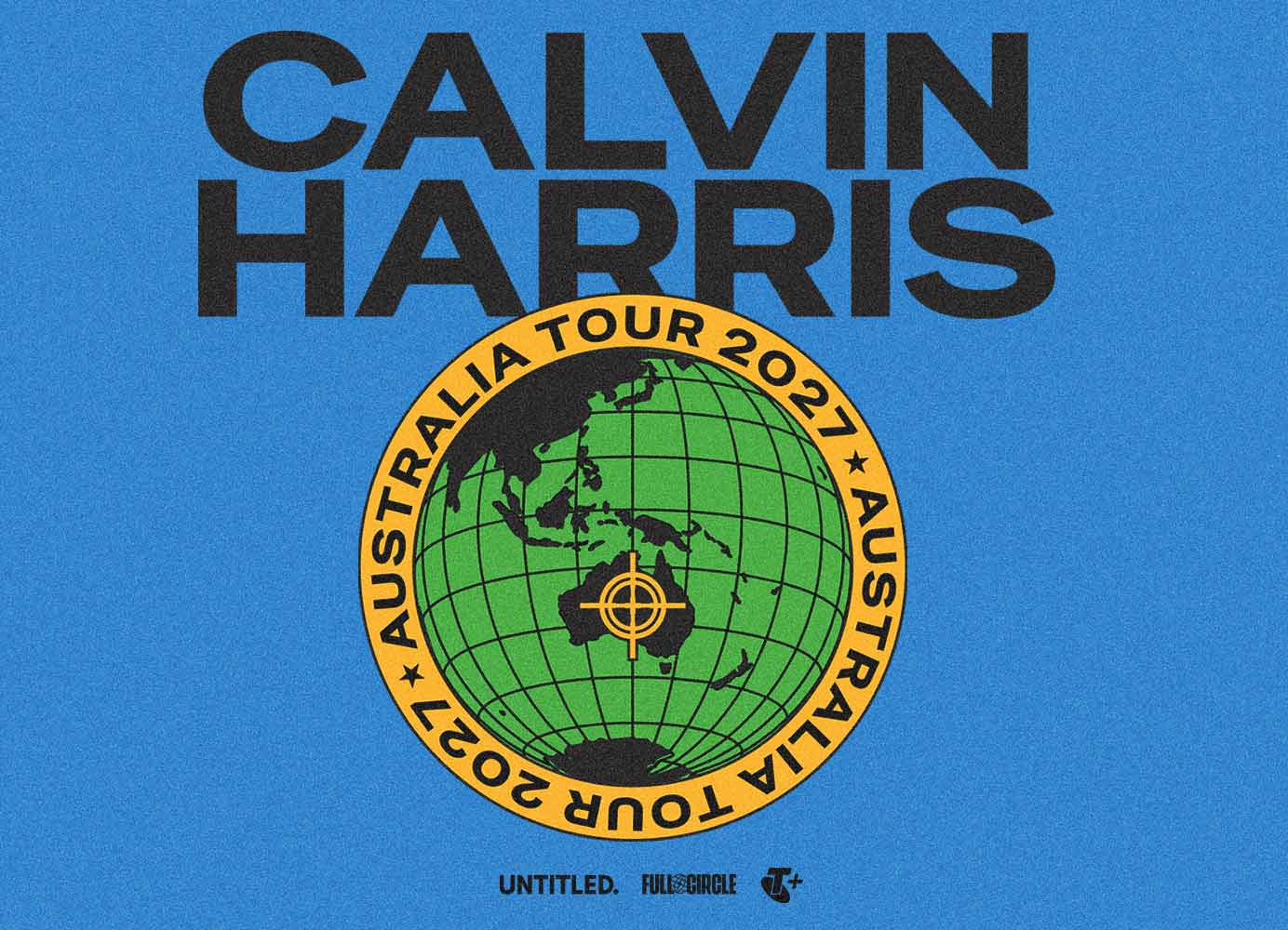 Calvin Harris - Australia Tour 2027, Untitled, Full Circle & Telstra Plus logos