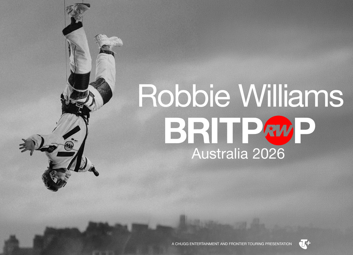 Robbie Williams BRITPOP Australia 2026. A CHUGG Entertainment and Frontier Touring presentation.
