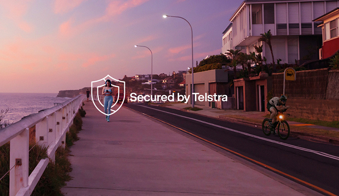 Secured by Telstra logo
