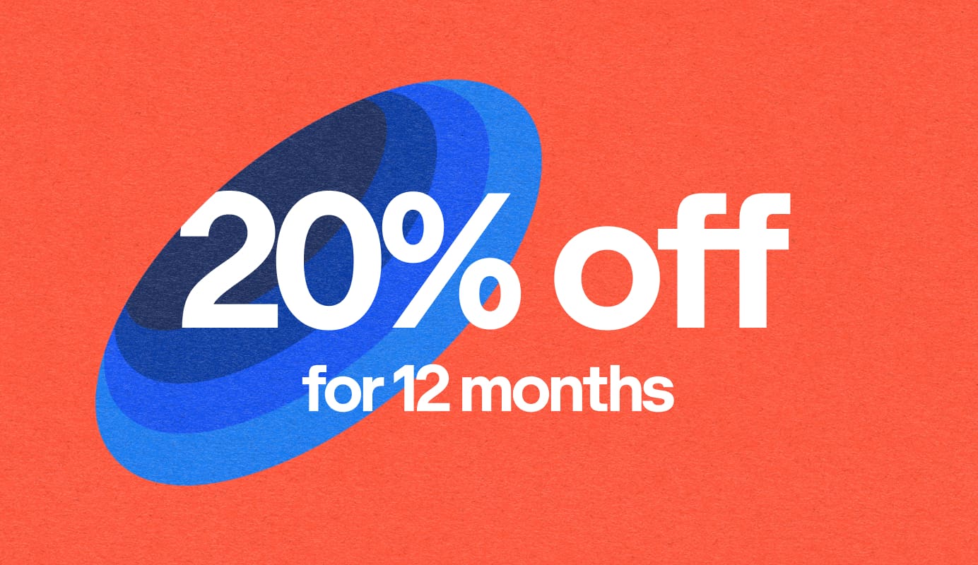 20% off for 12 months