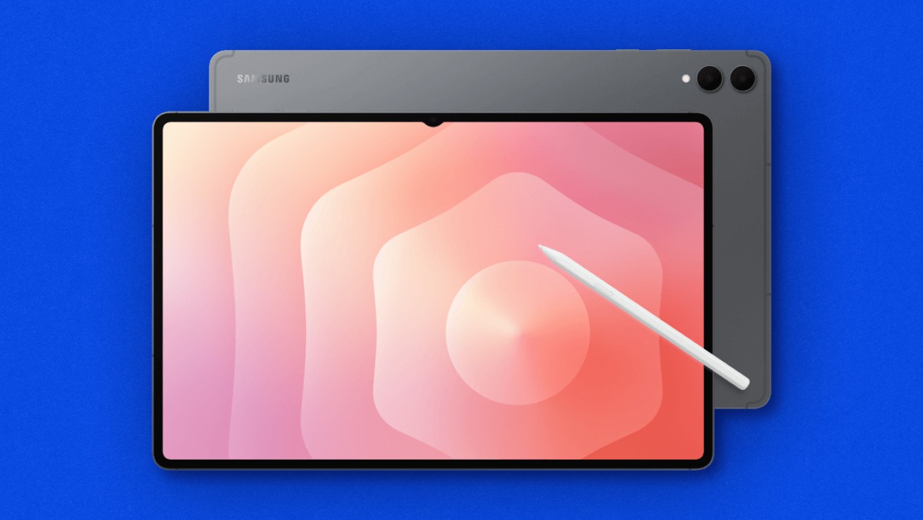 Front and rear view of the Samsung Galaxy Tab S11 Ultra in Grey colour with a white S Pen.