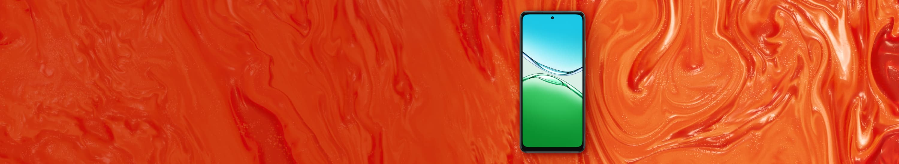 Front view of OPPO A5 5G in Aurora Green