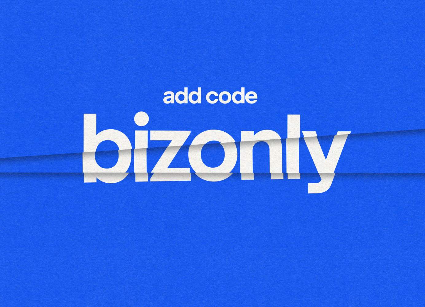 Text on image says: add code bizonly