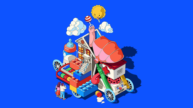 Completed illustration featuring a Telstra Best of Business Awards Alumni business, shown in the final campaign artwork style.