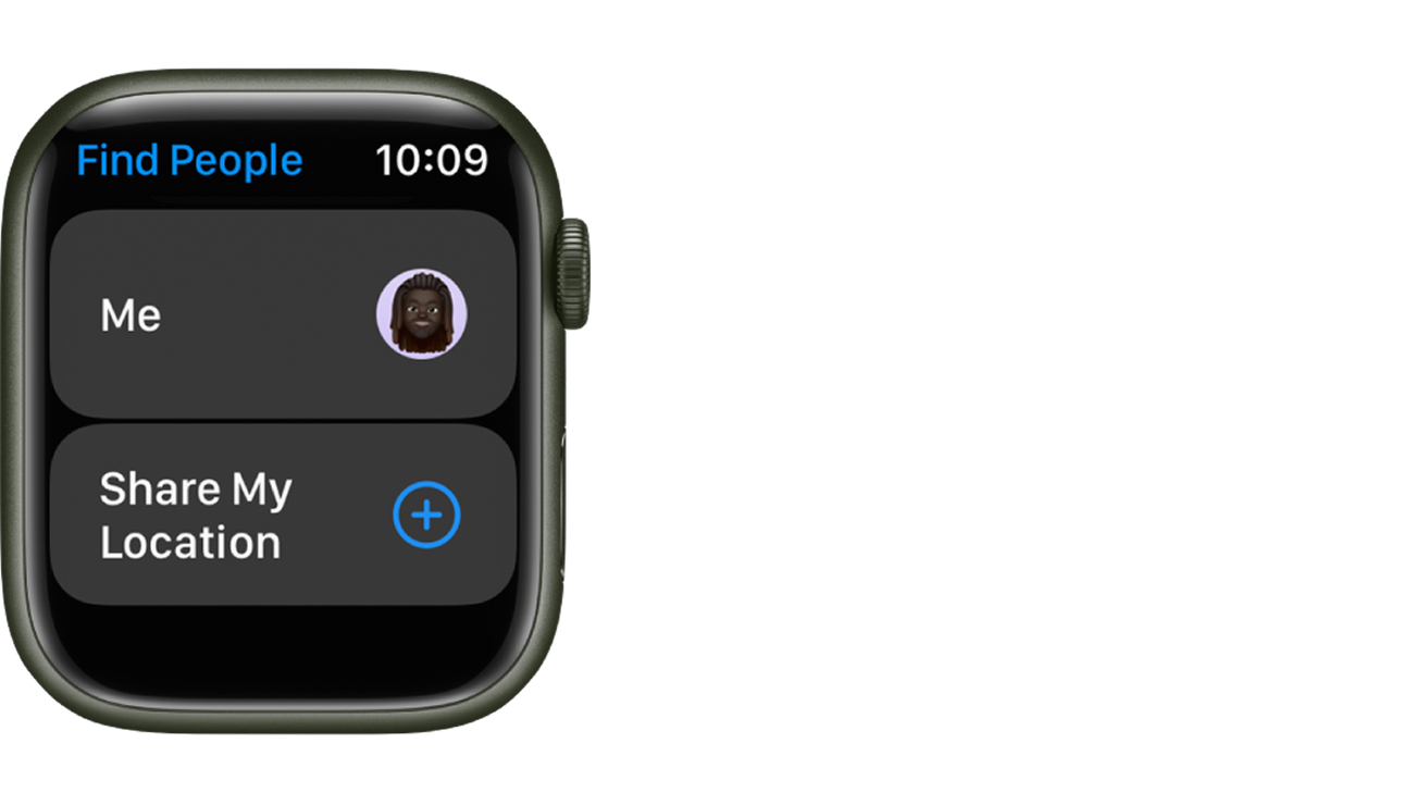 Apple Watch face showing Share My Location.