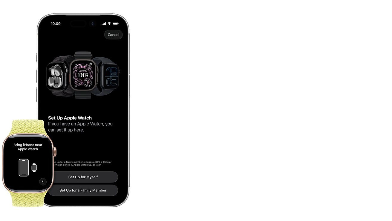 Apple Watch and iPhone pairing together.