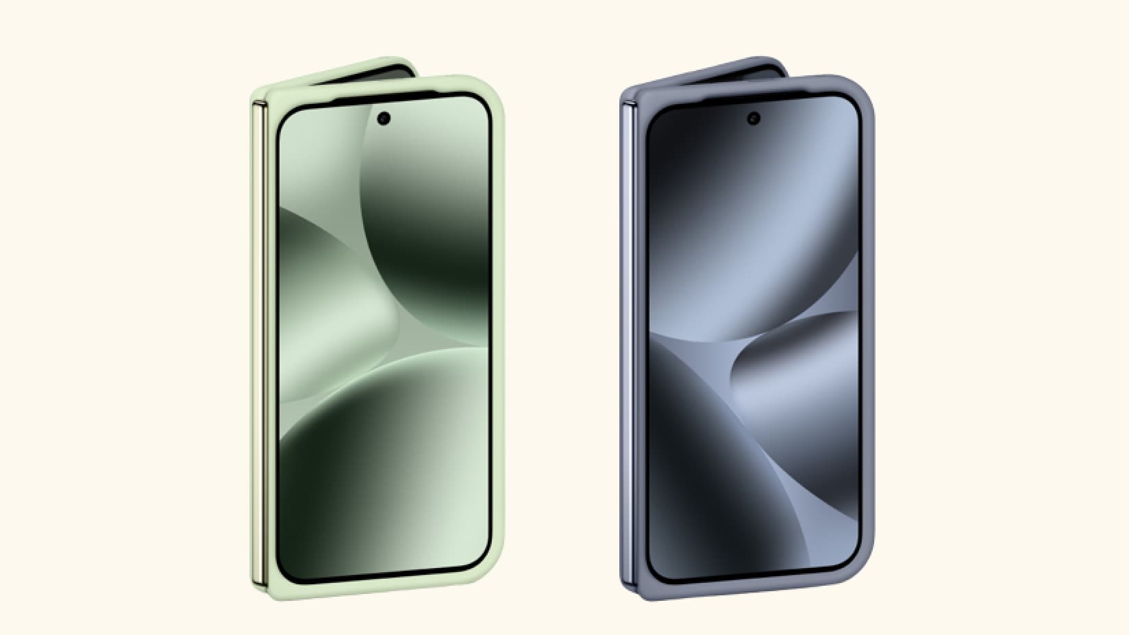 Two Pixel Pro Fold Pixelsnap cases, on the left  is Jade and on the right is Moonstone