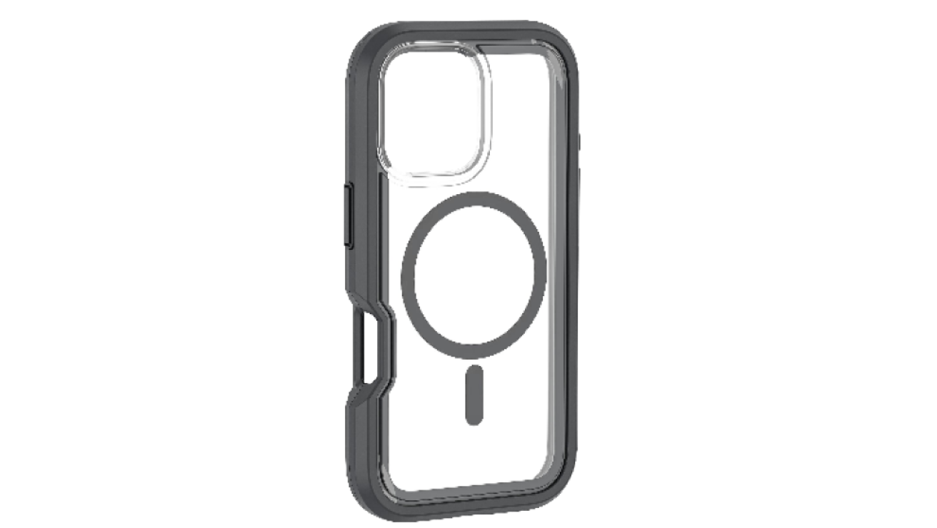 Clear with black outline case designed for drop protection by Sprout for iPhone 17