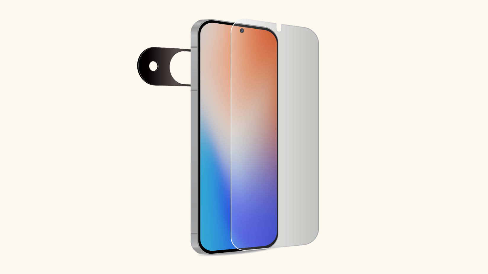 Sprout Google Pixel 10 Glass Screen Protector positioned in front of a Google Pixel 10 smartphone.