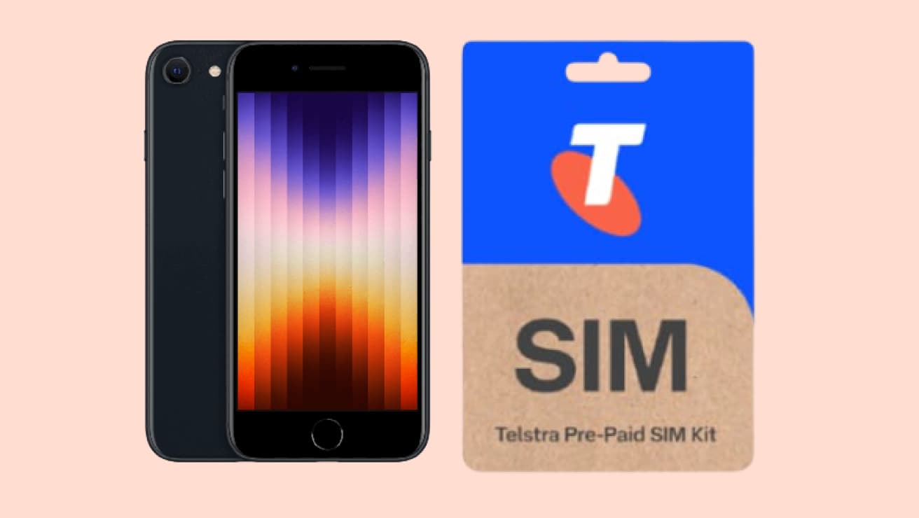 A Pre-Paid mobile Phone and a Pre-Paid SIM Kit are shown on a pink background.