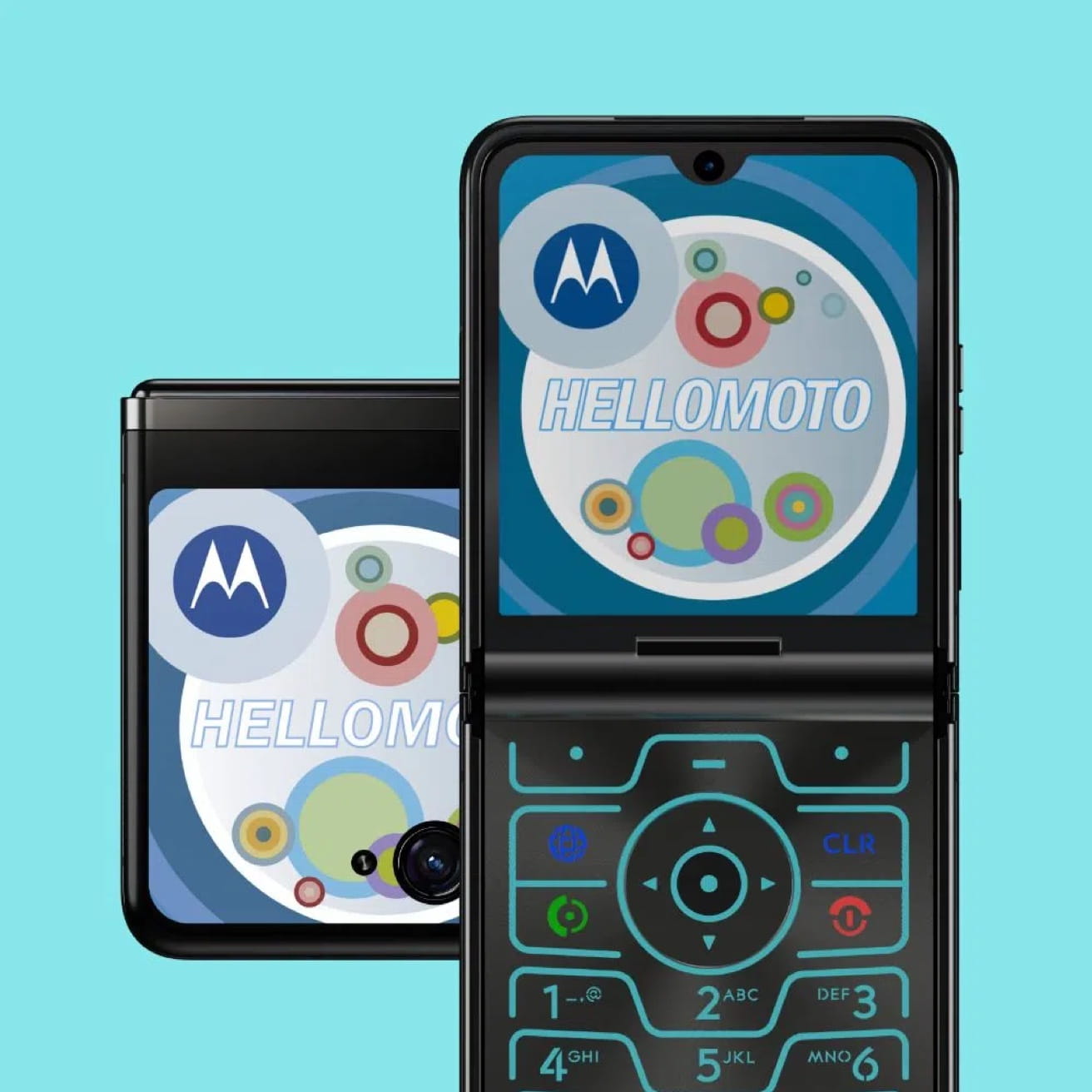 A depiction of the original motorola razr user interface used in 2004.