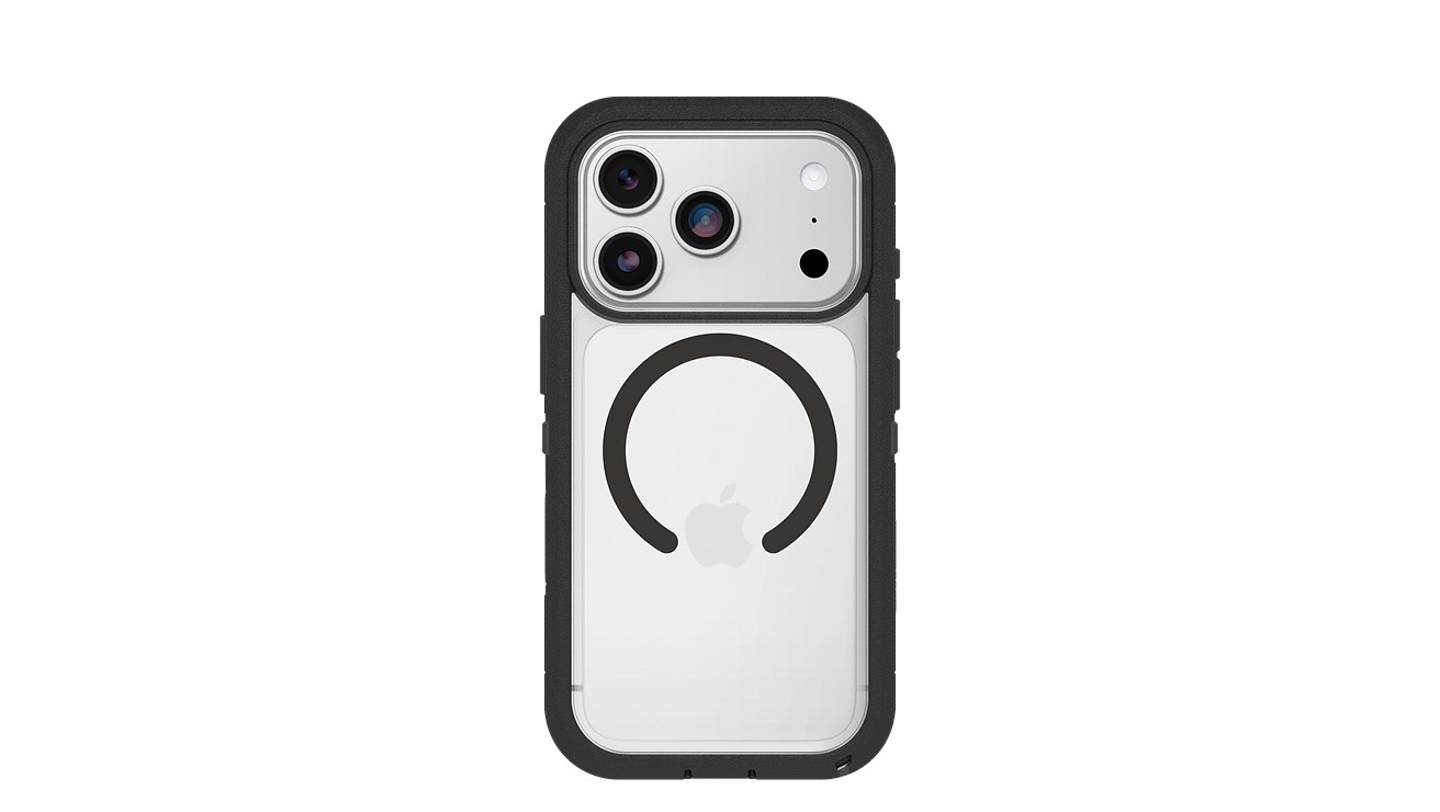 Rear views of Otterbox Defender Series Pro XT Case in Clear and Black.