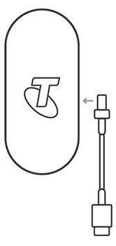 illustration of Telstra Locator Cat-M1 Tag and USB-C cable